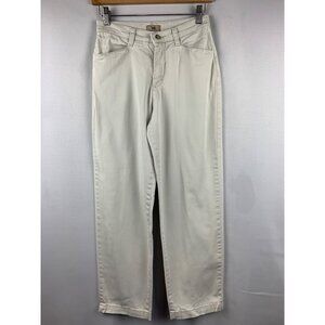 Lee Womens Cotton Blend White Straight Leg Pants Size 4P